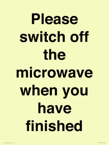 Please switch off the microwave when you have finished